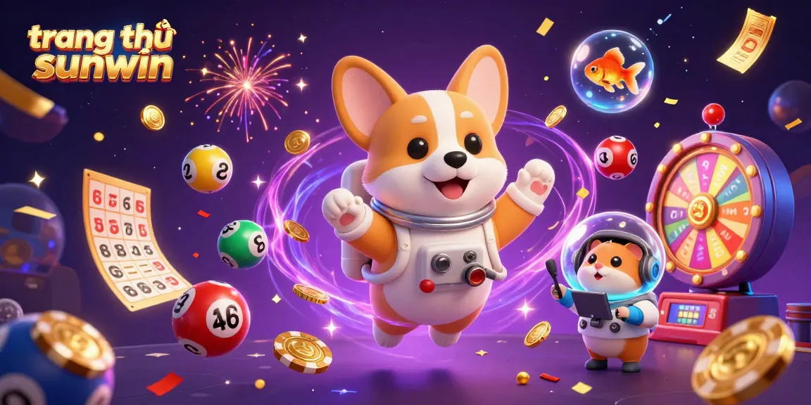 Experience fun at trang chủ sunwin with gaming elements floating in a vibrant casino scene.